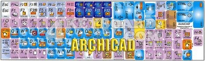 Click to enlarge Graphisoft ArchiCAD keyboard stickers