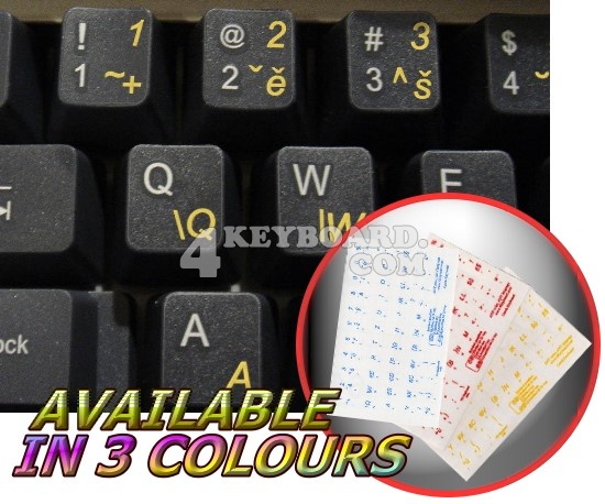 Czech transparent keyboard stickers Czech transparent keyboard stickers