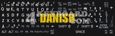 Click to enlarge Danish LARGE LETTERING keyboard stickers