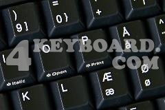 Danish non-transparent keyboard sticker