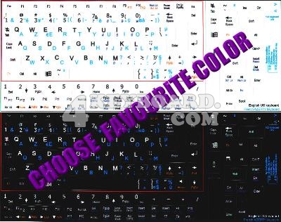 French AZERTY - English Keyboard sticker