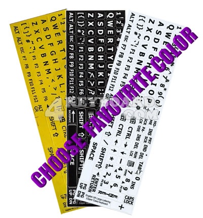 Click to enlarge English UK Upper case LARGE LETTERING keyboard stickers