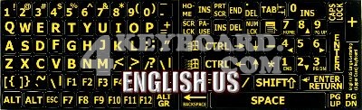 Click to enlarge English US LARGE LETTERING keyboard stickers