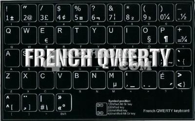 Click to enlarge French QWERTY keyboard sticker
