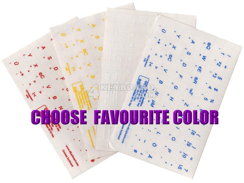 ARABIC KEYBOARD STICKERS WITH WHITE LETTERING ON TRANSPARENT BACKGROUND
