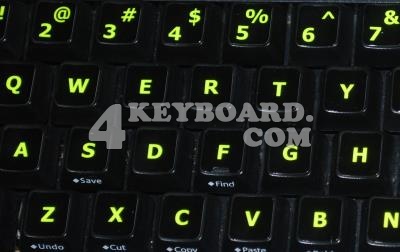 Glowing English US keyboard stickers