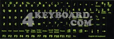 Click to enlarge Glowing English US keyboard stickers