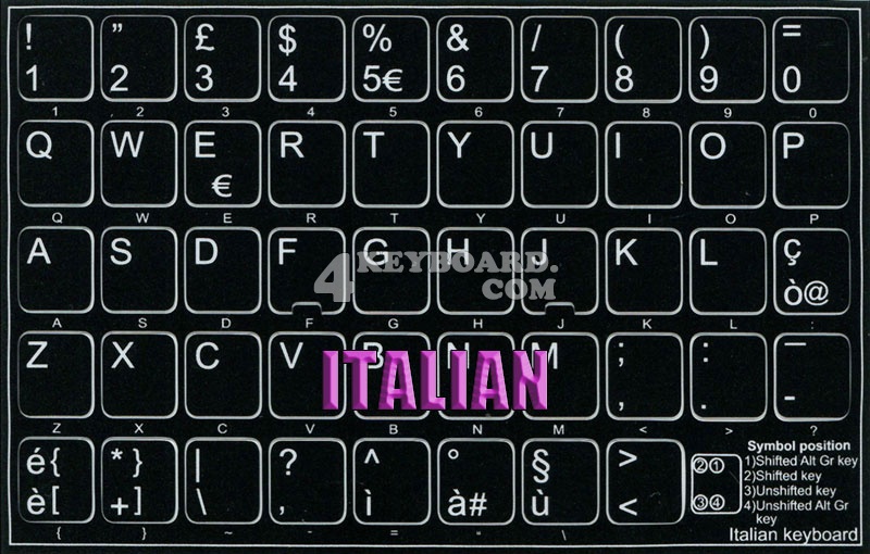 Click to enlarge Italian keyboard sticker