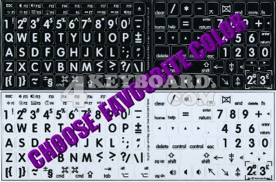 Click to enlarge Mac English Large Lettering keyboard stickers
