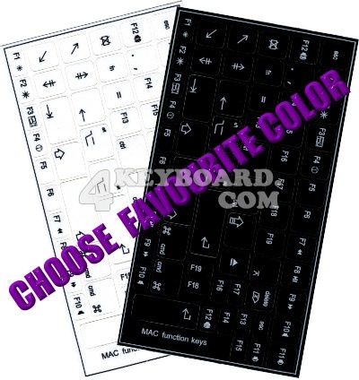 Click to enlarge Mac Function keys stickers