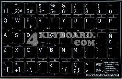 Click to enlarge Spanish keyboard sticker
