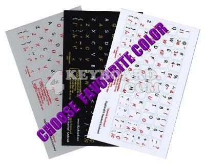Click to enlarge Spanish English keyboard sticker