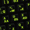 Glowing fluorescent Programmer Dvorak English keyboard sticker