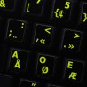 Glowing fluorescent Programmer Dvorak keyboard sticker