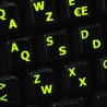 Glowing fluorescent French AZERTY English keyboard sticker