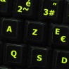 Glowing fluorescent French AZERTY keyboard sticker