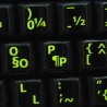 Glowing fluorescent French QWERTY - English keyboard sticker