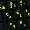 Glowing fluorescent French Belgian English keyboard sticker