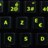 Glowing fluorescent French Belgian keyboard sticker