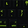 Glowing fluorescent English UK Mac keyboard sticker