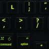 Glowing fluorescent English US Mac keyboard sticker