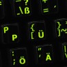 Glowing fluorescent German English keyboard sticker