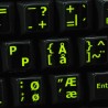 Glowing fluorescent Norwegian English keyboard sticker