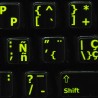 Glowing fluorescent Spanish English keyboard sticker