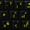 Glowing fluorescent Spanish keyboard sticker