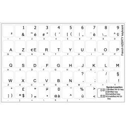 French AZERTY transparent keyboard stickers