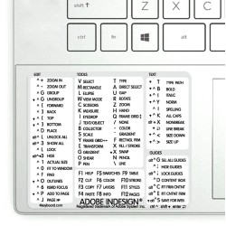 InDesign reference keyboard hotkeys decals for Windows