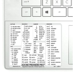 Premiere Pro reference keyboard hotkeys decals for Windows