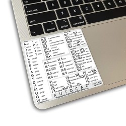 AutoCAD reference keyboard hotkeys decals for Mac OS