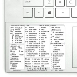 Inventor reference keyboard hotkeys decals for Windows