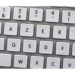Transparent keyboard overlay sticker set, white French (AZERTY