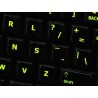 Glowing fluorescent Dvorak keyboard sticker