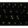 Glowing fluorescent Programmer Dvorak keyboard sticker