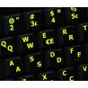 Glowing fluorescent Danish English keyboard sticker