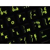 Glowing fluorescent French AZERTY English keyboard sticker