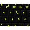 Glowing fluorescent French AZERTY keyboard sticker