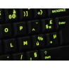 Glowing fluorescent French AZERTY keyboard sticker