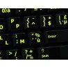 Glowing fluorescent French Belgian English keyboard sticker