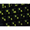 Glowing fluorescent French Belgian English keyboard sticker