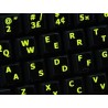 Glowing fluorescent French QWERTY - English keyboard sticker