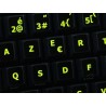 Glowing fluorescent French Belgian keyboard sticker