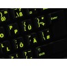 Glowing fluorescent German English keyboard sticker