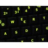 Glowing fluorescent German keyboard sticker