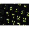 Glowing fluorescent Greek English keyboard sticker