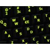 Glowing fluorescent Norwegian English keyboard sticker