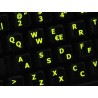 Glowing fluorescent Spanish English keyboard sticker